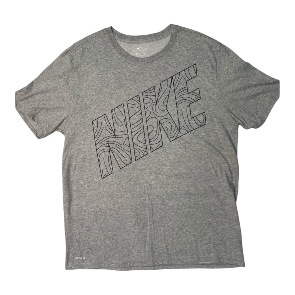 Sz xl Nike Gray Short-Sleeve Tee with Patterned Logo